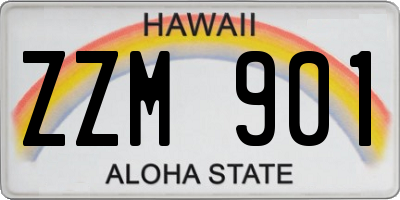 HI license plate ZZM901