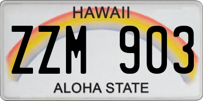 HI license plate ZZM903