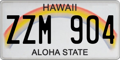 HI license plate ZZM904