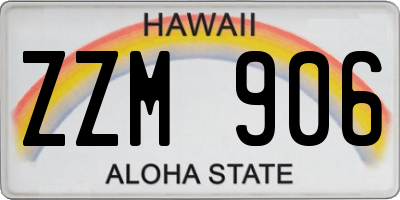 HI license plate ZZM906