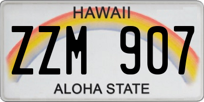 HI license plate ZZM907