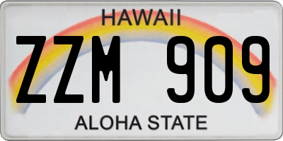 HI license plate ZZM909