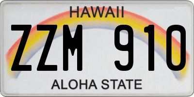 HI license plate ZZM910