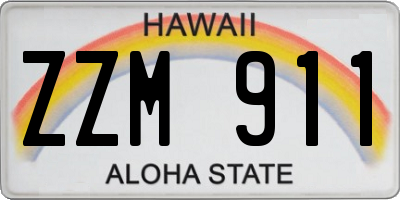 HI license plate ZZM911