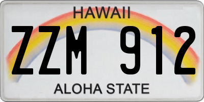 HI license plate ZZM912