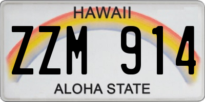 HI license plate ZZM914