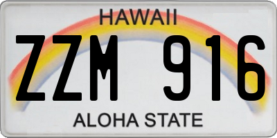 HI license plate ZZM916