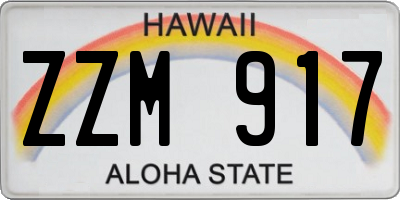 HI license plate ZZM917