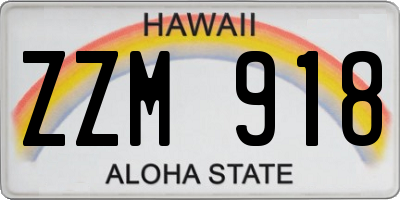 HI license plate ZZM918