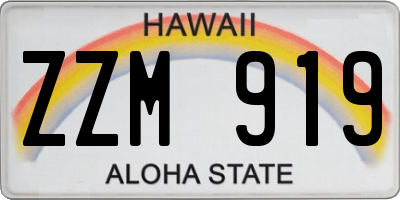 HI license plate ZZM919