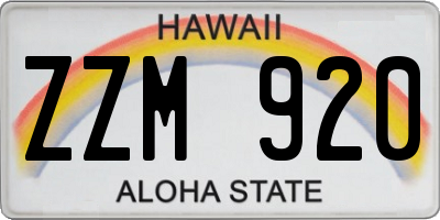 HI license plate ZZM920