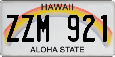 HI license plate ZZM921