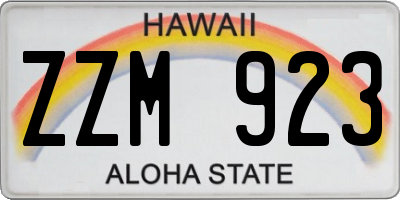 HI license plate ZZM923