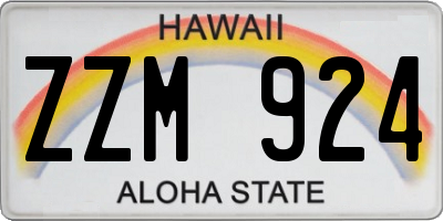 HI license plate ZZM924