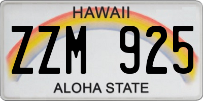 HI license plate ZZM925