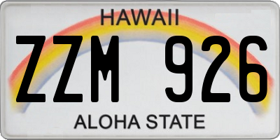 HI license plate ZZM926