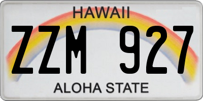 HI license plate ZZM927