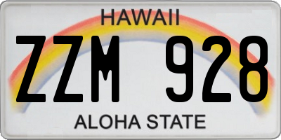 HI license plate ZZM928