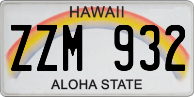 HI license plate ZZM932