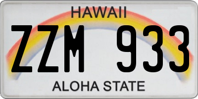 HI license plate ZZM933