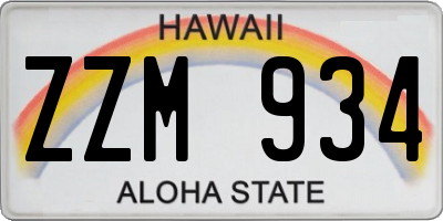 HI license plate ZZM934