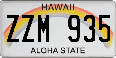 HI license plate ZZM935