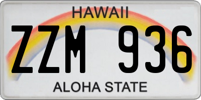 HI license plate ZZM936