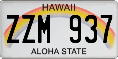 HI license plate ZZM937