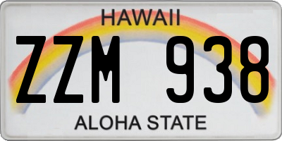 HI license plate ZZM938