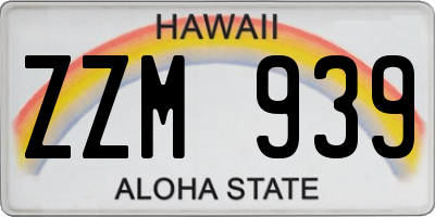 HI license plate ZZM939