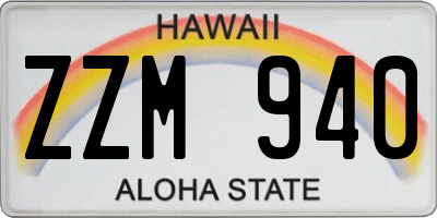 HI license plate ZZM940