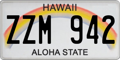 HI license plate ZZM942