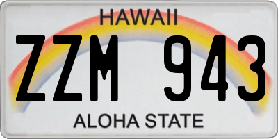 HI license plate ZZM943