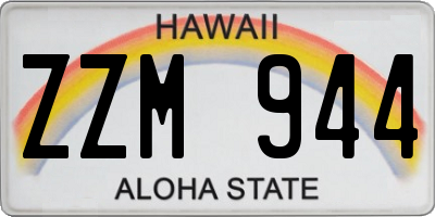 HI license plate ZZM944