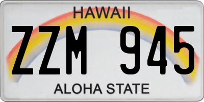 HI license plate ZZM945