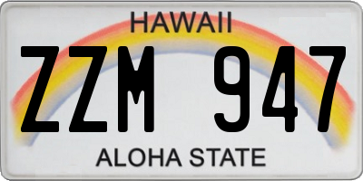 HI license plate ZZM947