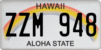 HI license plate ZZM948