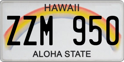 HI license plate ZZM950