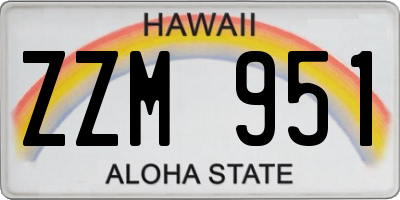 HI license plate ZZM951