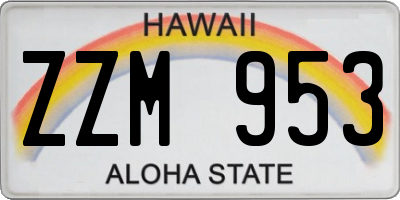 HI license plate ZZM953