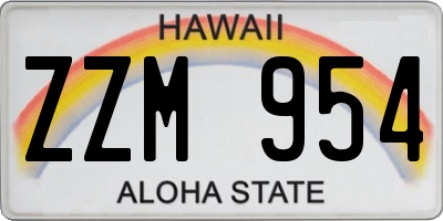 HI license plate ZZM954