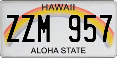 HI license plate ZZM957