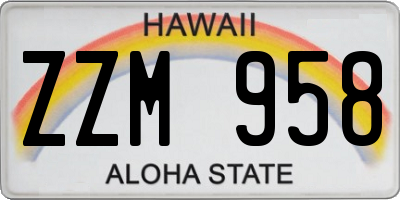 HI license plate ZZM958