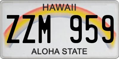 HI license plate ZZM959