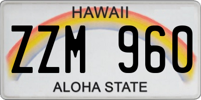 HI license plate ZZM960