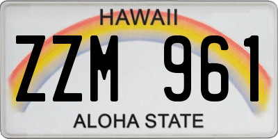 HI license plate ZZM961