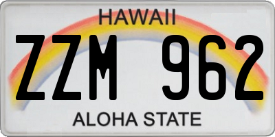 HI license plate ZZM962