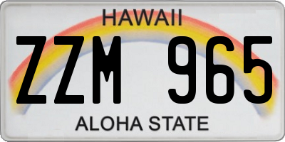 HI license plate ZZM965