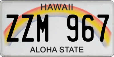 HI license plate ZZM967