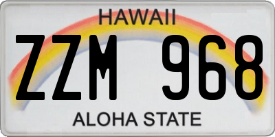 HI license plate ZZM968